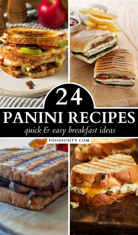 Panini Press Recipes, Breakfast Panini, Quick And Easy Breakfast Ideas, Panini Recipes, Panini Press, Savory Cheese, Gourmet Sandwiches, Easy Breakfast Ideas, Sandwiches And Wraps