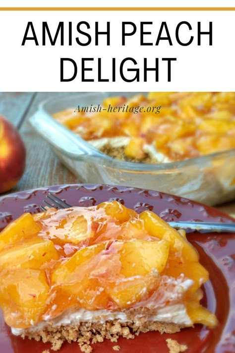 Peach delight Graham Cracker Dessert, Peaches Cream Cheese, Peach Delight, Cracker Dessert, Delight Dessert, Fresh Peach Recipes, Fresh Peach Pie, Peach Dessert, Peach Dessert Recipes