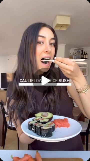 Nature Made vitamins on Instagram: "Ready to roll?🍱 This cauliflower sushi by @claudiaalexishealth is perfect for a bite with protein, healthy fats, and Fiber. 

Ingredients:
 • 1 head of cauliflower, finely riced
 • 1 tbsp soy sauce
 • 1 tsp rice vinegar
 • Sesame seeds
 • Sushi grade salmon
 • 1/4 avocado
 • 1 nori sheet

Instructions:
 • Steam the riced cauliflower in the microwave until tender.
 • Mix with soy sauce and rice vinegar. Let it cool completely.
 • Place the nori sheet on a bamboo mat or a clean surface.
 • Spread the cauliflower rice onto the nori, leaving an inch at the top.
 • Sprinkle with toasted sesame seeds.
 • Add slices of sushi grade salmon and avocado.
 • Roll up the nori tightly and cut into 8 pieces.
 • Serve with a side of sashimi and some more soy sauce.

#N Cauliflower Sushi, Sushi Grade Salmon, Salmon And Avocado, Nature Made Vitamins, Avocado Roll, Riced Cauliflower, Bamboo Mat, Head Of Cauliflower, Toasted Sesame Seeds