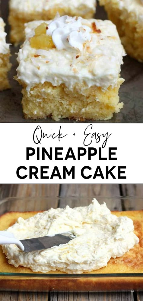 Homemade Pineapple Cream Cake – a delightful Easter dessert Pineapple Cream Cake, Pineapple Frosting, Pineapple Dessert, Pineapple Desserts, Summer Cake, Easter Dishes, Dessert To Make, Pineapple Recipes, Summer Cakes