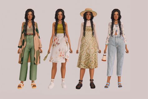 Sims 4 Cc Lookbook, Boho Lookbook, Cc Lookbook, Sims 4 Cc Clothes, Sims 4 Expansions, Sims 4 Teen, Sims 4 Characters, Sims Four, Sims4 Clothes