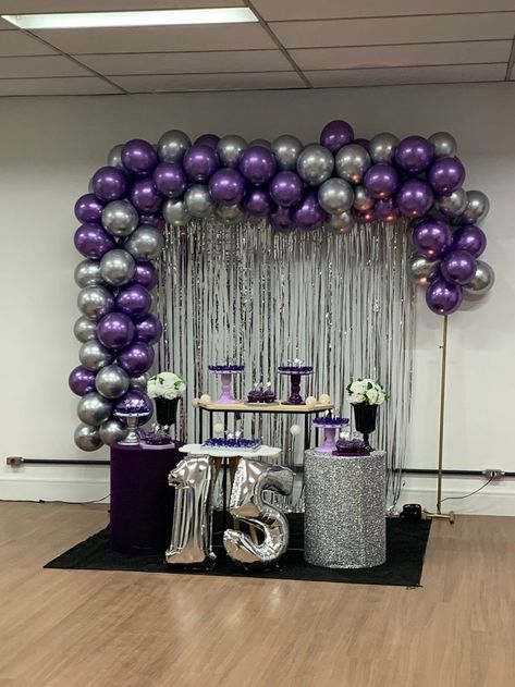 Euphoria Birthday Party Theme Outside, Aniversario Euphoria, Euphoria Bday Party, Purple Themed Birthday Party, Chrome Purple, Pearl Chrome, 15th Birthday Party Ideas, 18th Birthday Party Themes, Purple Birthday Party