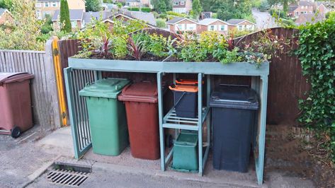 How to build a DIY trash can enclosure | Real Homes Outdoor Garbage Storage, Garbage Can Shed, Trash Can Storage Outdoor, Hide Trash Cans, Garbage Can Storage, Garbage Shed, Trash Can Covers, Bin Shed, Recycling Storage