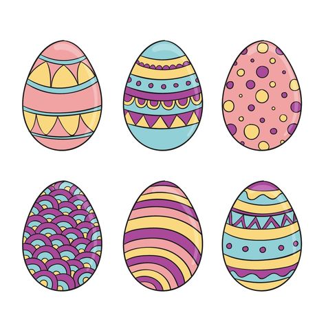 Free Vector | Collection of hand drawn easter eggs Easter Egg Drawing, Easter Eggs Illustration, Egg Drawing, Eggs Illustration, Mommy Tattoos, Memory Game, For Stickers, Egg Decorating, Vector Photo