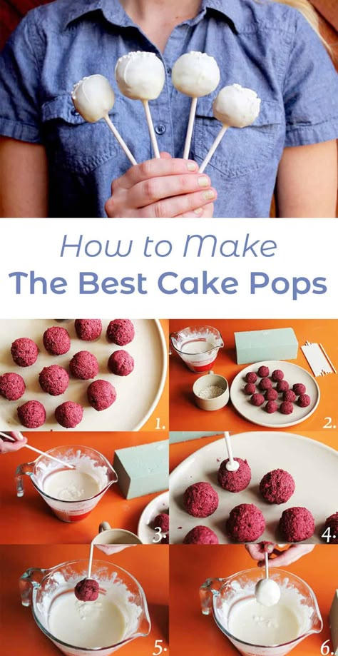 Cake Pops Step By Step, Cake Pop Icing, Best Cake Pops, Perfect Cake Pops, Cake Pop Recipe Easy, Make Cake Pops, Cold Cake, Cake Pops How To Make, Basic Cake