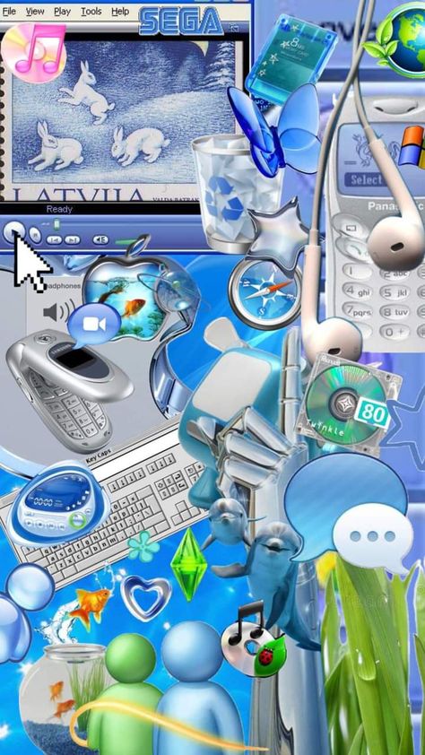 2000s Tech, Internet Aesthetic, Cybercore Y2k, Shop Y2k, 2000 Aesthetic, Y2k Posters, Green Chrome, Retro Futurism, Phone Themes