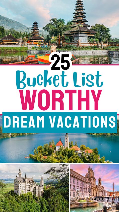 Discover 25 Dream Destinations that look even better in person! These Dream Vacation Spots will amaze you. Add these Dream Travel Destinations For Your Bucket List and explore Places To Go that exceed expectations. Turn Dream Vacations into reality with perfect Dream Holidays. These bucket list destinations inspire wanderlust. Start your travel bucket list now! Wondering where to go? These travel spots make Dream Destinations to Visit unforgettable! Travel Bucket List Destinations