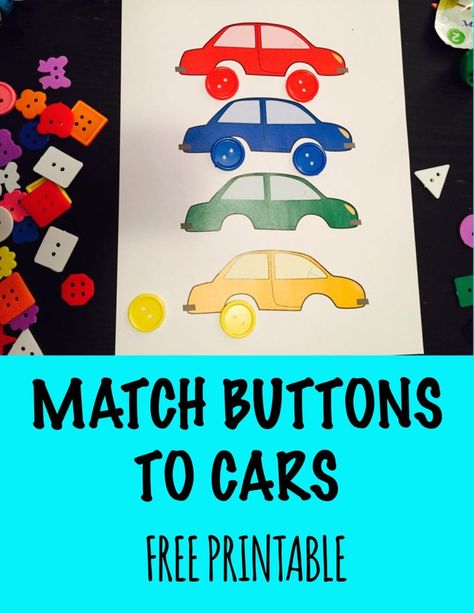 Match Color Cars! SE4.1: Demonstrate relationship skills APL3.1:Demonstrate development of sustained attention & persistence Transportation Activities, Car Activities, Matching Activities, Montessori Toddler Activities, Relationship Skills, Daycare Activities, Games For Toddlers, Toddler Learning Activities, Preschool Learning Activities