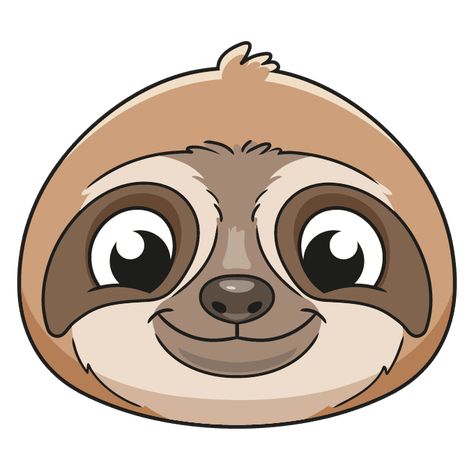 Sloth Head Drawing, Sloth Face Drawing, Sloth Pumpkin Painting, Sloth Cartoon Drawing, Easy Sloth Drawing, Cute Sloth Drawing, Sloth Drawing, Sloth Cartoon, Simple Face Drawing