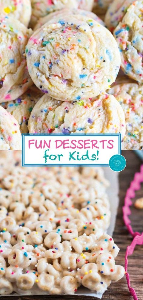 Easy Desserts For Kids, Easy Desserts To Make, Recipes Kids Can Make, Kid Friendly Dessert, Baking Recipes For Kids, Smart School House, Almond Joy Cookies, Desserts For Kids, Dessert Recipes For Kids