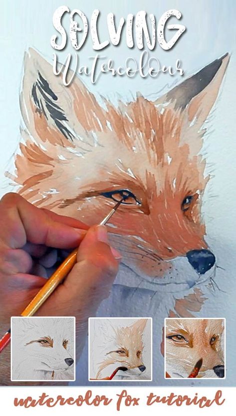 Painting A Person, Fox Sketch, Step By Step Watercolor, Art Tutorials Watercolor, Fox Painting, Arches Watercolor Paper, Watercolor Lessons, Water Colours, Watercolor Paintings Easy