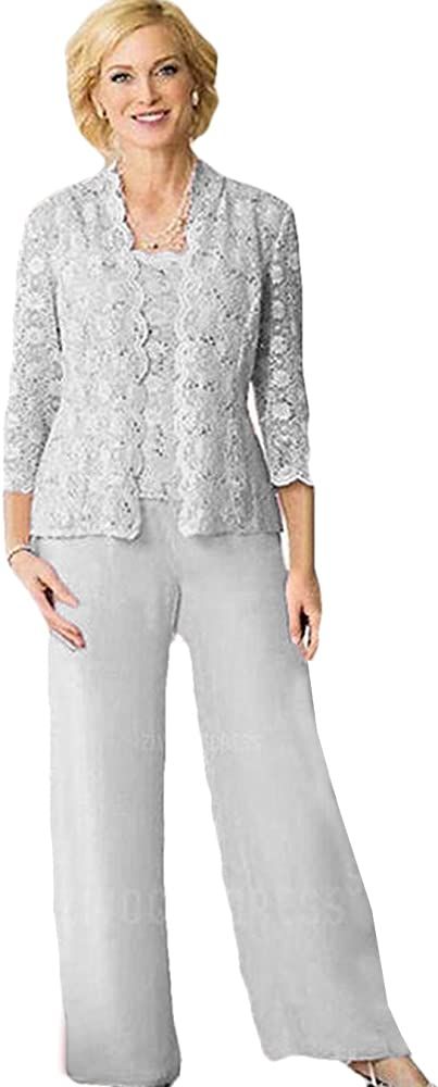 Amazon.com: The Peachess Sliver Dress Pant Suits for Weddings Plus Size 12 : Clothing, Shoes & Jewelry Wedding Pants Outfit, Wedding Trouser Suits, Plus Size Pant Suits, Formal Pant Suits, Mother Of The Bride Suits, Wedding Pantsuit, Wedding Pants, Bride Suit, Dress Pant Suit