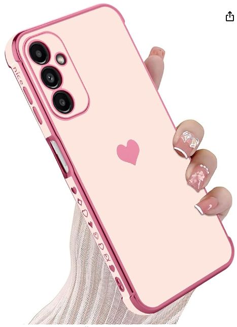 Plating Edge Cute Love Heart Soft TPU Bumper with 4 Corners Shockproof Protection Phone Case Cover for Galaxy A14 5G(Pink) Phone Cover Samsung, Samsung Phone Covers, Capas Samsung, Cute Love Heart, Pink Cases, Pink Phone Cases, Birthday List, Samsung Phone Cases, Android Phone Cases