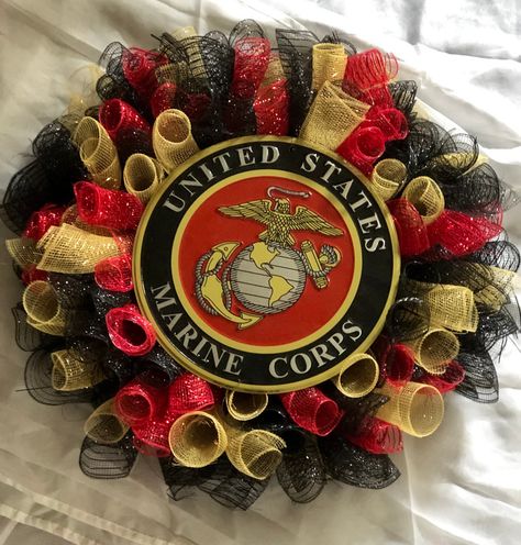 Marine Corp Emblem, Marine Wreath, November Decorations, Usmc Emblem, Veterans Wreath, Memorial Wreath, Military Wreath, Marine Gifts, Patriotic Holidays