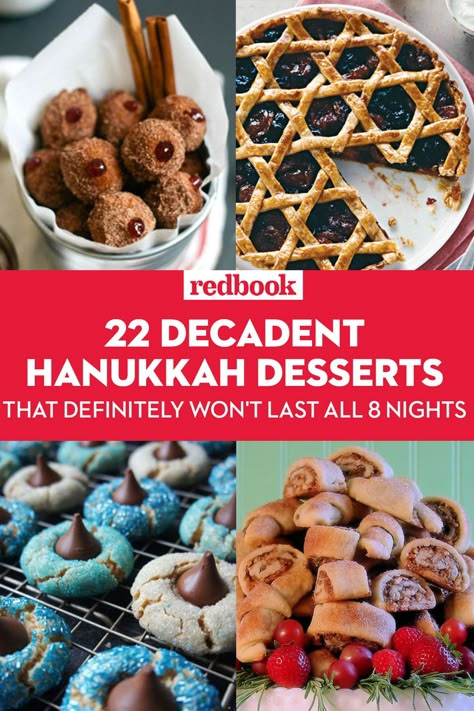 22 Decadent Hanukkah Desserts That Definitely Won't Last All 8 Nights Hannukah Desserts, Hanukkah Baking, Hanukah Appetizers, Jewish Desserts, Hannukah Recipes, Hanukkah Desserts, Graduation Kindergarten, Jewish Holiday Recipes, Jewish Cuisine