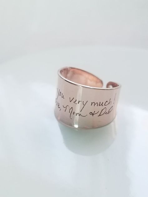 Actual Handwritten Ring, Custom Handwriting Ring, Engraved Signature Ring, Adjustable Name Ring Memorial Jewelry, Personalized Keepsake Gift - Etsy Handwritten Ring, Handwritten Jewelry, Handwriting Necklace Custom, Signature Ring, Signature Rings, Name Ring, Name Rings, Jewelry Personalized, Personalized Rings