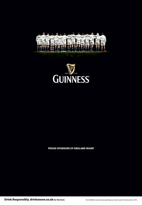 Anthem | Guinness England Rugby Clever Photography Advertising Poster | Award-winning Outdoor Advertising | D&AD Guinness Beer, Beer Ad, 광고 디자인, England Rugby, Beer Poster, Publicidad Creativa, Sports Marketing, Guerilla Marketing, Ad Creative