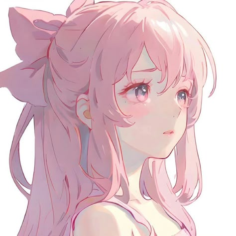 Anime Pink Hair Aesthetic, Pink Anime Woman, Anime With Pink Hair, Pink Hair Anime Icon, Pink Hair Character Design, Pink Hair Anime Pfp, Pink Hair Drawing, Pink Hair Character, Pink Hair Pfp