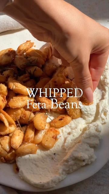 Crispy White Beans And Feta, Whipped Feta And Beans, Whipped Feta Beans, Feta Beans, Crispy Beans, Whipped Feta Dip, Vegan Feta, Vegan Feta Cheese, Plats Healthy