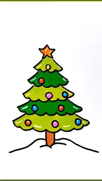 Draw Christmas Tree Easy, Crismas Drawings Ideas Aesthetic, Xmas Tree Drawing Simple, Christmas Tree Ideas Drawing Easy, Easy Draw Christmas Tree, How To Draw A Simple Christmas Tree, Drawing For Christmas Easy, How To Draw A Xmas Tree, Easy Present Drawing