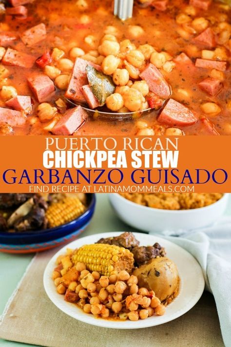 Spanish Garbanzo Bean Recipes, Puerto Rican Garbanzo Bean Recipes, Cuban Garbanzo Bean Recipes, Cuban Garbanzo Bean Soup, Spanish Chickpea Stew, Chicken Orzo Soup Recipes, Garbanzo Bean Stew, Garbanzo Recipes, Garbonzo Beans