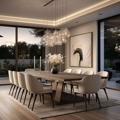 Dining Room Ideas Modern Luxury, Luxury Kitchen Table, Big Dining Table, Dining Room Design Luxury, Dining Room Design Modern, Dinning Room Design, Dining Room Interiors, Luxury Dining Room, Home Design Living Room