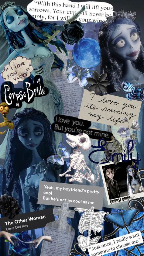 corpse bride wallpaper!! #corpsebride #halloween #fall #timburton #fyp #spookyseason #blue Corse Bride Wallpaper, Corpse Bride Wallpaper, Corps Bride, Bride Wallpaper, Dead Bride, Tim Burton Corpse Bride, Cute Images For Wallpaper, Tim Burton Art, Jelly Wallpaper