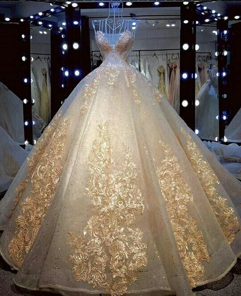 Punk Mode, Princess Style Wedding Dresses, Gold Wedding Dress, 파티 드레스, Party Kleidung, فستان سهرة, A Wedding Dress, Champagne Wedding, Beauty Dress