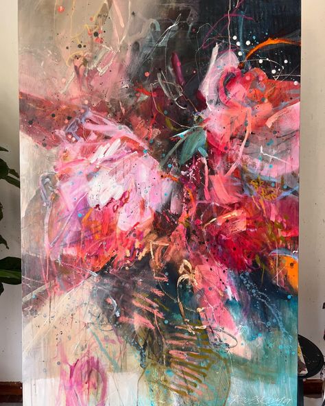 Original abstract paintings | “Phoenix by Midnight” 1500€ 100x150cm, 39x59” available ⬇️ https://www.anna-rolskaya.com/products/phoenix-by-midnight | Instagram Abstract Flower Art, Abstract Floral Paintings, Abstract Floral Art, Abstract Art Inspiration, Colorful Abstract Painting, Abstract Flower Painting, Expressionism Painting, Flower Art Painting, Lisbon Portugal