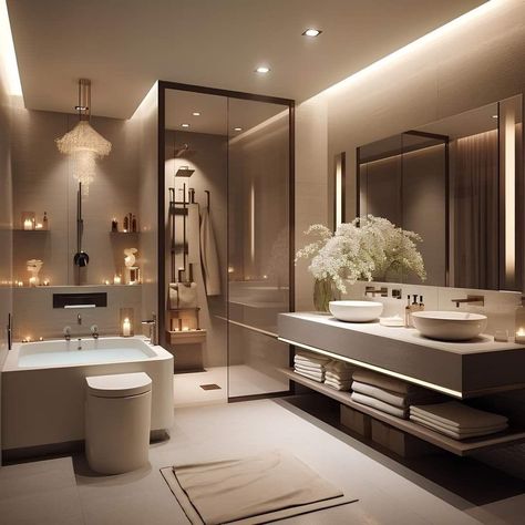 Creative Bathroom Design, Modern Luxury Bathroom, Serene Bathroom, Best Bathroom Designs, 아파트 인테리어, Apartment Bathroom, Bathroom Design Luxury, House Bathroom, Modern Bathroom Design