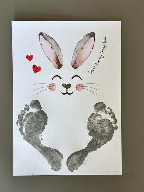 Some bunny Loves You / Easter / Footprint Handprint Art / Baby Toddler / Keepsake Memory Craft DIY Card / Print It Off 0832 DOWNLOAD - PRINT - CREATE. INSTANT ACCESS – Digital Download File. STEP 1. Download.STEP 2. Print file at home or local print shop.STEP 3. Print child's footprints YOU WILL RECEIVE:8x10", Letter, A4, 11x14, A3 sizes (high quality JPG files).*No physical product will be shipped, this is a digital download art print. Baby Hand Print Art, Easter Footprint Art, Easter Footprint, Nicu Crafts, Memory Diy, Hand Print Art, Fathers Day Art, Happy Halloween Signs, Footprint Crafts