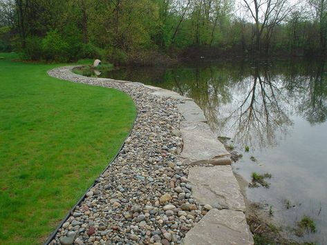 Lake Seawall Ideas, Seawall Ideas Lake Retaining Walls, Seawall Ideas, Pond Docks, Dock Ideas, Lake Landscaping, Farm Pond, Lake Ideas, Building A Pond