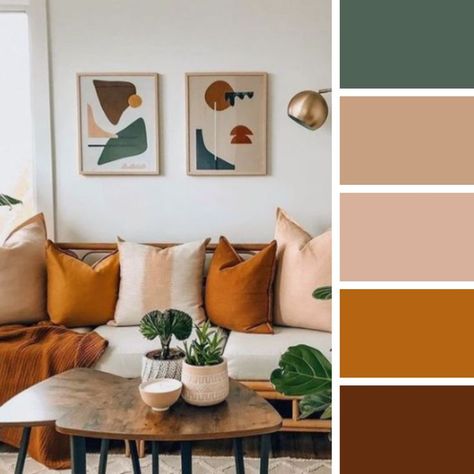 Color Palette Living Room, Living Room Orange, Interior Design Color, Living Room Green, Decor Home Living Room, Living Room Decor Apartment, Living Room Inspo, New Living Room, Color Swatches