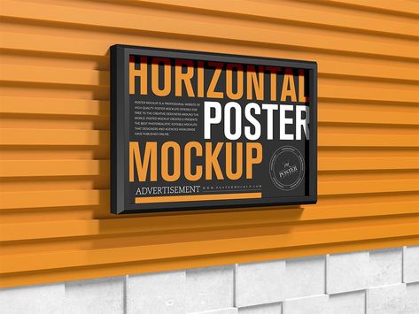 Free Horizontal Poster Mockup Horizontal Poster Design, Website Mockup Free, Work Graphic Design, Branding Mockups Free, Flyer Mockup Psd, Free Logo Mockup Psd, Poster Mockup Free, Work Graphic, Poster Horizontal