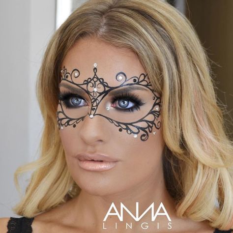 Makeup Masquerade, Masquerade Mask Makeup, Makeup Carnaval, Mardi Gras Makeup, Masquerade Makeup, Makeup Mask, Mask Face Paint, Adult Face Painting, Make Carnaval