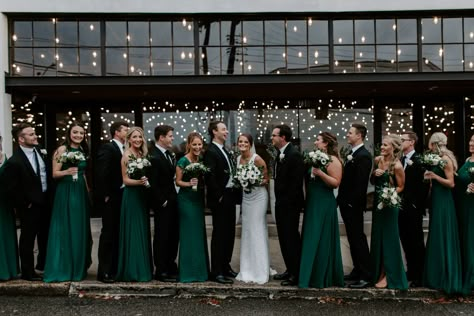 Emerald Green Wedding Palette Fall, Modern Emerald Green Wedding, Dark Rustic Wedding Dress, Forest Green Winter Wedding Theme, Evergreen And Black Wedding, Wedding With Dark Green, Wedding Colors Black And Green, Emerald Green Industrial Wedding, Green Wedding Theme Forest