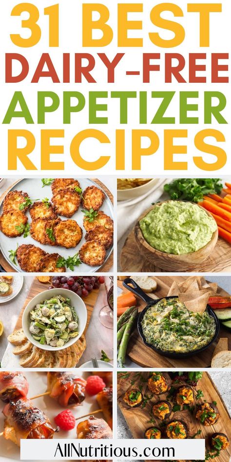 Uncover simple yet delicious dairy free recipes that will make your taste buds dance with joy. These appetizers, including gluten free recipes, are the perfect finger food ideas - from chips and dips to bruschetta and chicken wings, these are not only perfect for parties but also for your daily snacks. Lactose Free Appetizers, Dairy Free Appetizer Recipes, Gluten Free Dairy Free Appetizers, Gluten Free Finger Foods, Gluten Free Recipes Appetizers, Easy Potluck Recipes, Gluten Free Party Food, Dairy Free Dips, Dairy Free Appetizers