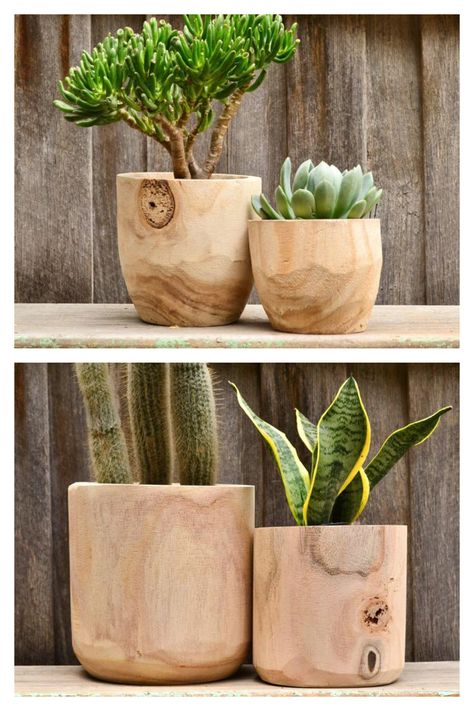 Wood Planters Indoor, Wooden Pots For Plants, Wood Flower Pots, Flower Pot Wood, Wooden Flower Pots, Wood Plant Holder, Wood Plant Pot, Timber Planters, Wooden Plant Pots