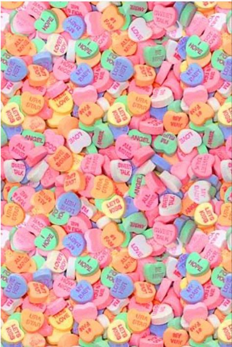 This is a nostalgic wallpaper design. Brings back my childhood receiving these candy hearts on Valentines day. #wallpaperforyourphone #valentinesdaybackground #phonebackground February Wallpaper, Valentines Wallpaper Iphone, Valentine Background, Valentines Day Background, Valentines Wallpaper, Candy Hearts, Holiday Wallpaper, Watch Wallpaper, Apple Watch Wallpaper