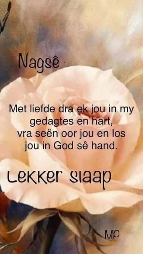 Goeie Nag Afrikaans Christelik, Nagsê Boodskappies, Lekker Slapies, Goodnight Wishes, Love You Poems, Good Night Prayer Quotes, I Love You Means, Lekker Slaap, Good Morning Beautiful Gif