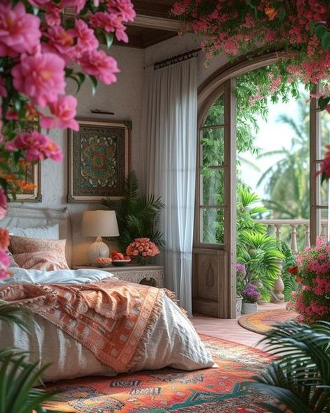 Floral Bedroom, Modern Home Interior Design, Gorgeous Houses, Casa Vintage, Timeless Decor, Country House Decor, Architectural Design, Estilo Boho, Cozy Bedroom