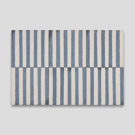 #blueandwhite #pattern Artisan Tile, Mosaic Marble, Striped Tile, Moroccan Zellige, Artisan Tiles, Turkish Tiles, Encaustic Cement Tile, Encaustic Tile, Cement Tiles