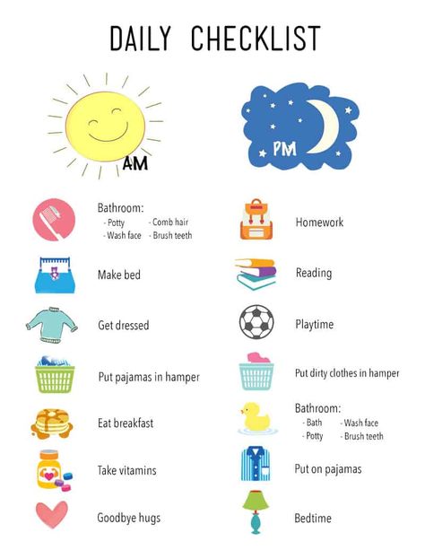 Daily Checklist For Kids, Daily Routine Chart For Kids, Uppfostra Barn, Checklist For Kids, Daily Schedule Kids, Kids Routine Chart, Daily Routine Chart, Kids Checklist, Beauty Routine Checklist