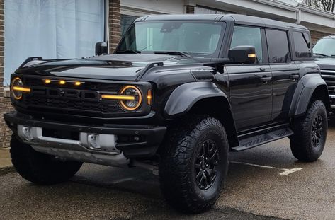 Blacked Out Ford Bronco, Bronco Raptor, Ford Bronco Raptor, Blacked Out Cars, Custom Jeep Wrangler, Custom Jeep, Big Boy Toys, First Car, Ford Bronco