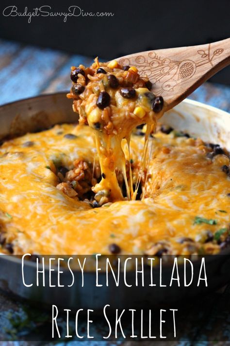 This WAS AMAZING!!!! My whole family LOVED it!!! Super Cheesy! Cheesy Enchilada Rice Skillet Recipe #cheesy #enchilada #rice #budgetsavvydiva via budgetsavvydiva.com Enchilada Rice Skillet, Skillet Food, Rice Skillet Meals, Enchilada Rice, Enchilada Skillet, Cheesy Enchiladas, Rice Skillet, Paula Deen, Mexican Dishes