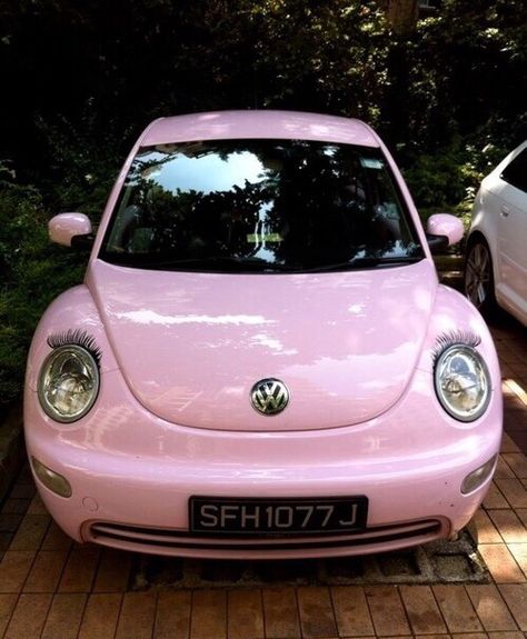 Pink bug Pink Vw Beetle, Pink Volkswagen Beetle, Pink Beetle, Kristina Webb, Tout Rose, Beetle Car, Girly Car, I Believe In Pink, New Beetle