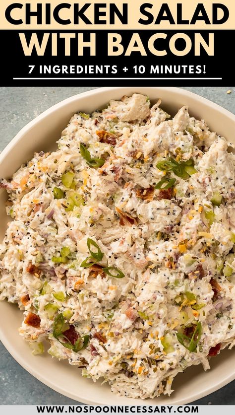 Chicken Salad Cream Cheese Recipe, Chicken Salad Made With Cream Cheese, Cream Cheese Chicken Salad Recipes, Chicken Salad With Bacon Recipe, Chicken Bacon Ranch Chicken Salad, Smoked Chicken Salad Recipe, Chicken Salad Recipe With Cream Cheese, Chicken Salad With Cream Cheese, Shredded Chicken Salad Recipe