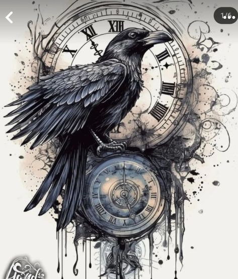 Cool Nature Tattoos, Steampunk Tattoo Design, Black Crow Tattoos, Wilderness Tattoo, Crows Artwork, Nature Tattoo Ideas, Crow Tattoo Design, Steampunk Tattoo, Cool Nature