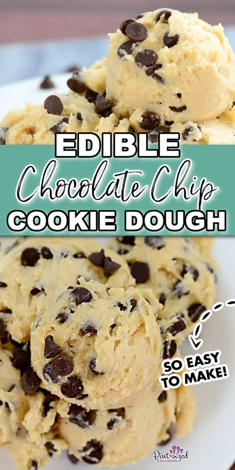 Chocolate Chip Cookie Dough Recipe, Cookie Dough For One, Edible Chocolate Chip Cookie Dough, Easy Cookie Dough, Eggless Cookie Dough, Homemade Cookie Dough, Cookie Dough To Eat, Edible Cookie Dough Recipe, Protein Cookie Dough