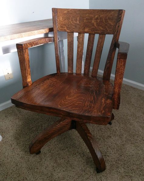 Wipe On Poly, Bankers Chair, Minwax Dark Walnut, Sweat Equity, Plastic Scraper, Mineral Spirits, Old Chairs, Reclaimed Pallet Wood, Last Christmas